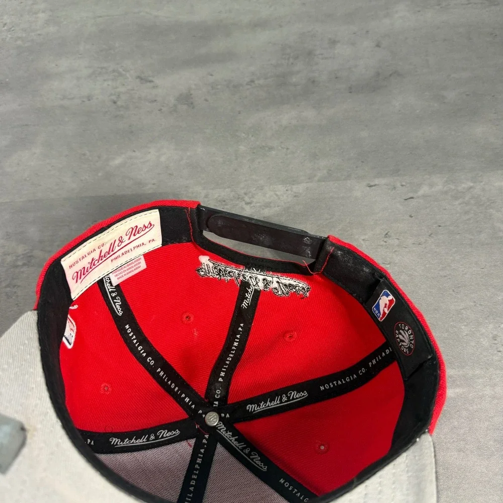 Mitchell & Ness Toronto Raptors Snapback Hat Red Black NBA Cap 2 Tone Wool Blend